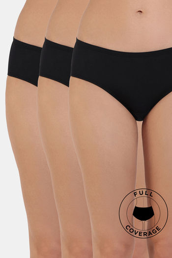 Buy Zivame Low Rise Full Coverage Bikini Panty (Pack of 3) - Assorted